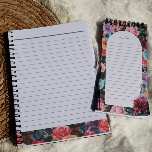 Midnight Bloom Notebook and Notepad - heart collection