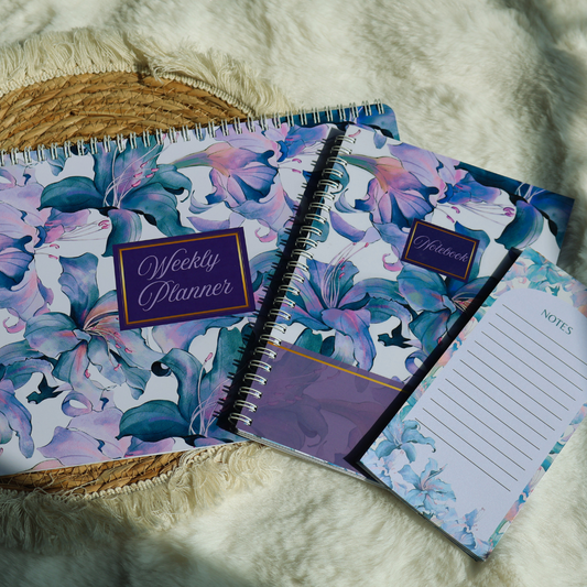 Amethyst Bloom planners set - heart collection