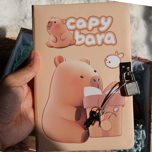 Capybara themed notebook & Keychain