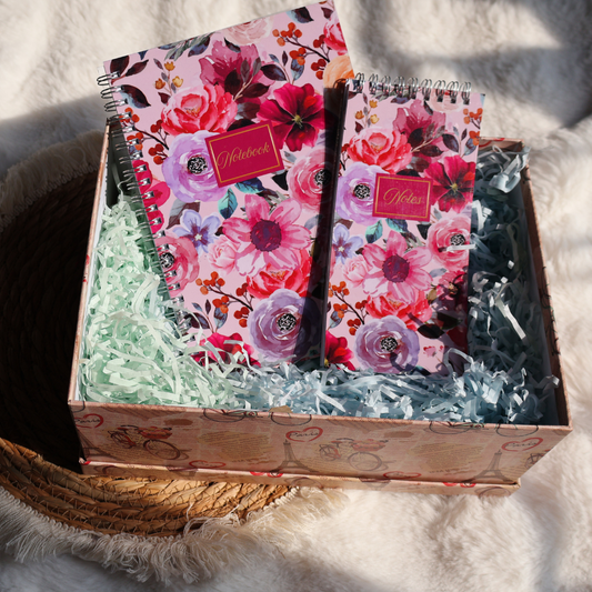 Rose Blush Notebook and Notepad - heart collection