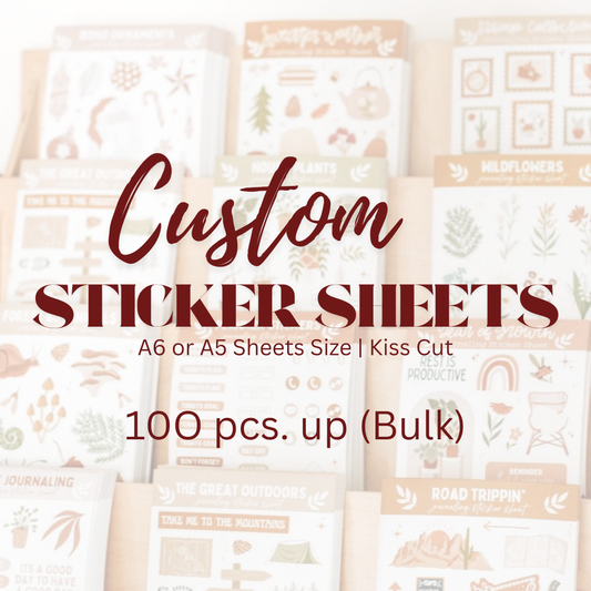 Custom Sticker Sheets – A5 / A6 (Kiss Cut) 100 pcs