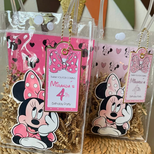 Personalized Kids Birthday Goodie Bags | Custom Clear Party Favors with Name & Theme