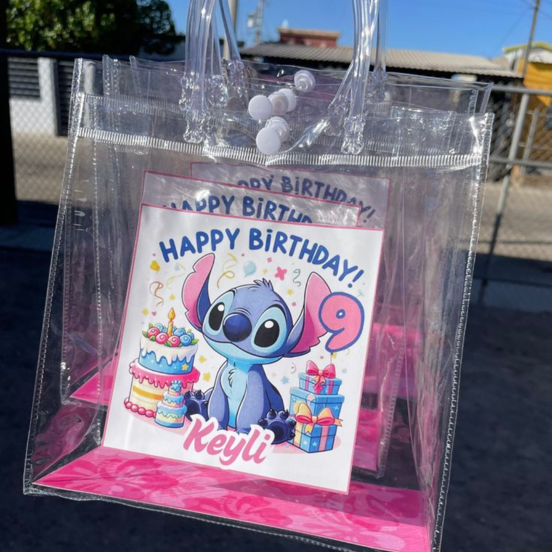 Personalized Kids Birthday Goodie Bags | Custom Clear Party Favors with Name & Theme