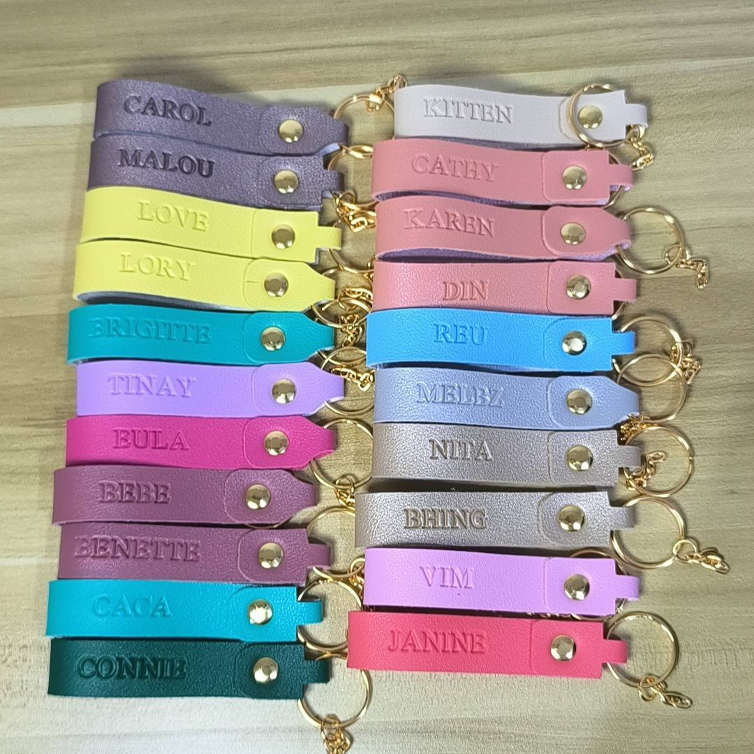 Personalized Leather Keychain | Custom Name Key Holder | Wedding, Corporate & Event Giveaways