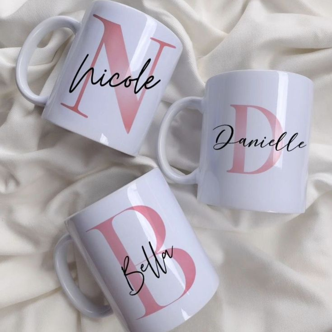 Personalized Ceramic Mug | Custom Name, Initial or Event Design | Wedding, Corporate & Gift Favors