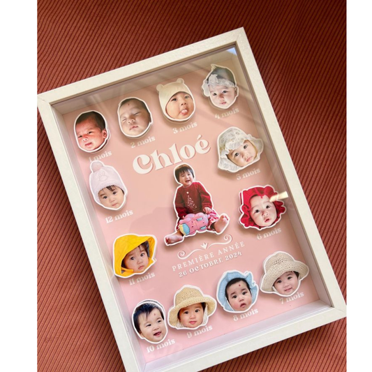 Personalized Baby First Year Memory Frame | 12-Month Photo Milestone | Custom Name Other