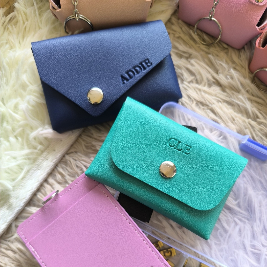 Personalized Leather Mini Pouch | Custom Name Coin Purse | Wedding , Corporate & Event Giveaways