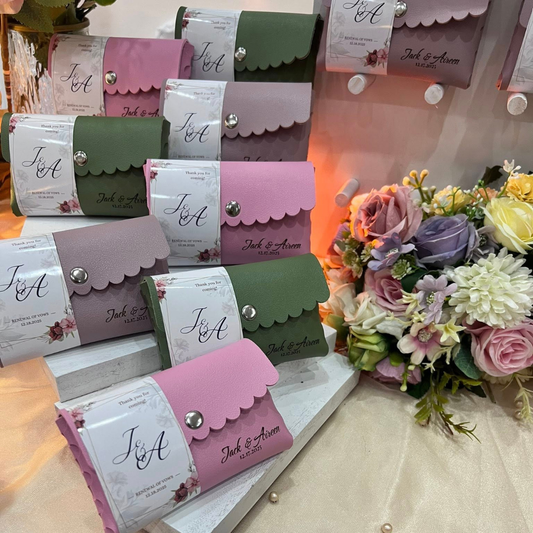 Personalized Leather Mini Pouch | Custom Name Coin Purse | Wedding , Corporate & Event Giveaways