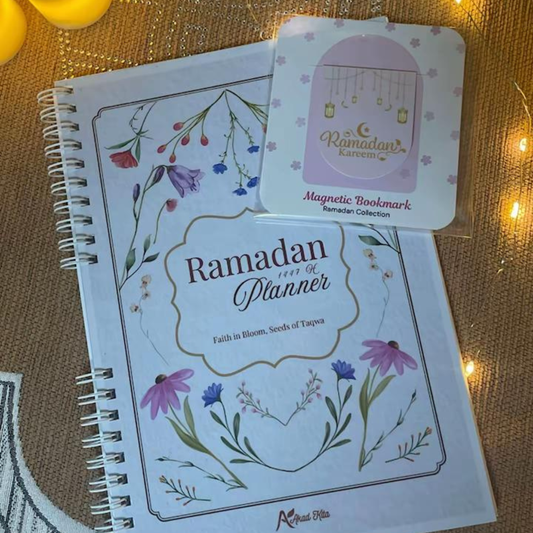 A Ramadan Planner with Magnetic Bookmark | Islamic Journal for Prayer, Fasting & Reflection