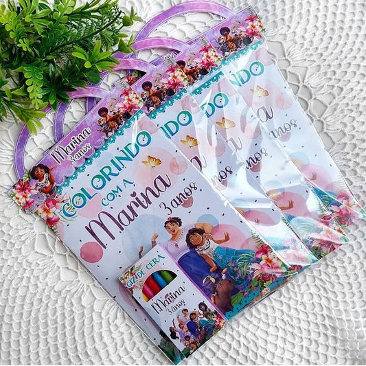 Personalized Kids Coloring Book with Crayons | Custom Birthday Party Favors | Name & Theme Design